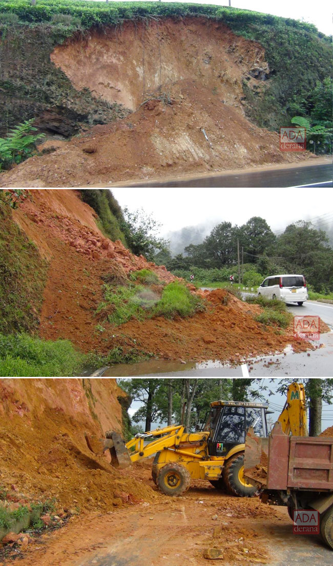 Traffic restricted to one lane on Hatton-Nuwara Eliya main road