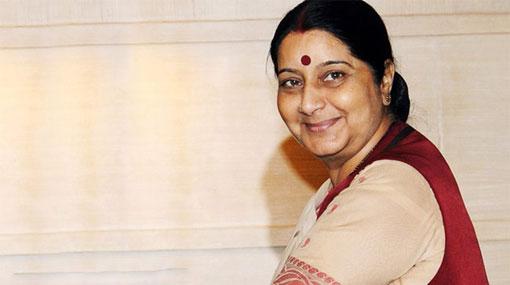 Sushma Swaraj arrives in Sri Lanka