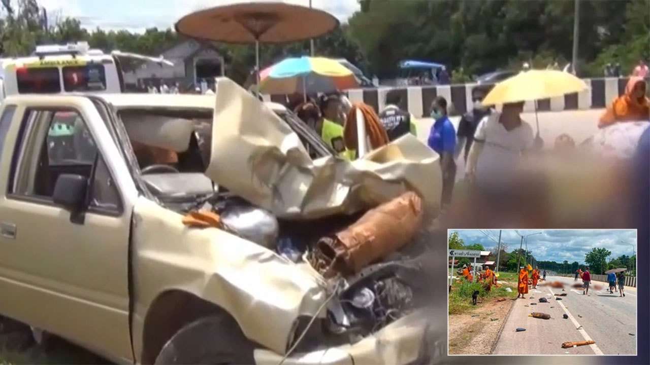 Eight monks killed in Thailand after 11-year-old boy crashes truck