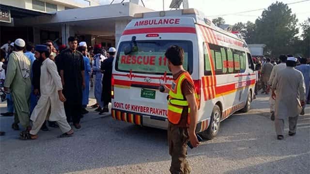 Suspected suicide bombing at police station kills at least 14 in Pakistan, officials say