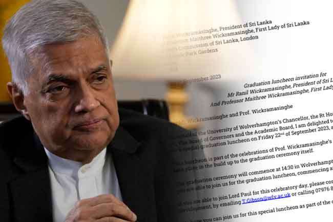 UNP releases Ranil’s invitation letter in response to allegations over UK trip 