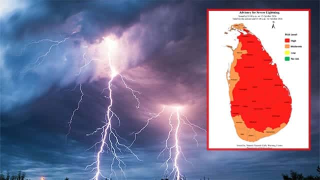 Advisory issued for severe lightning
