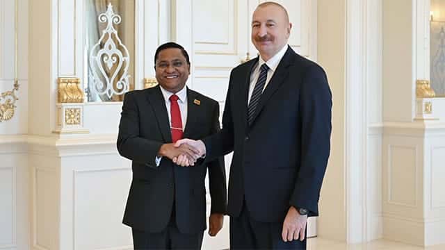 FM Vijitha Herath meets Azerbaijani President to discuss bilateral cooperation