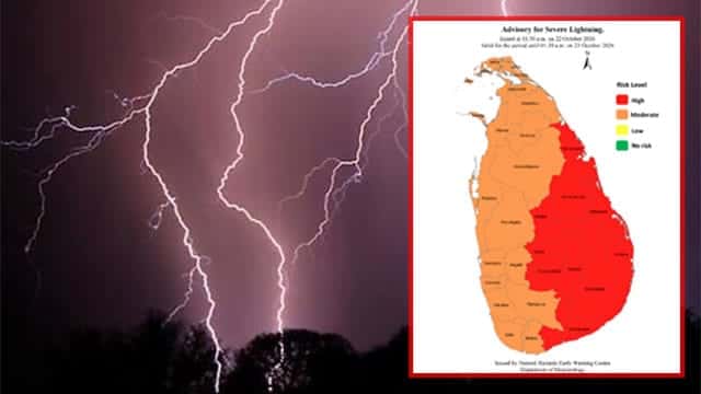 Advisory issued for severe lightning