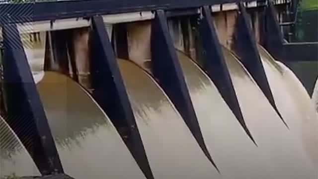 Wimalasurendra Reservoir begins to spill following heavy rains