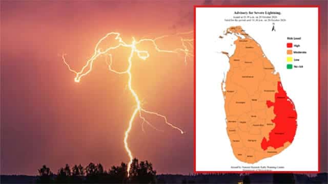 Advisory issued for severe lightning