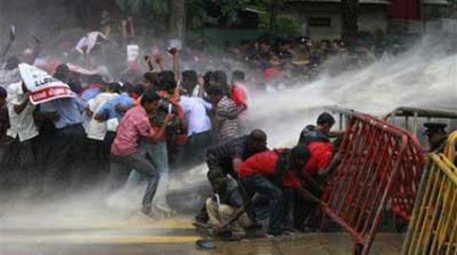 Police use tear gas to disperse crowd