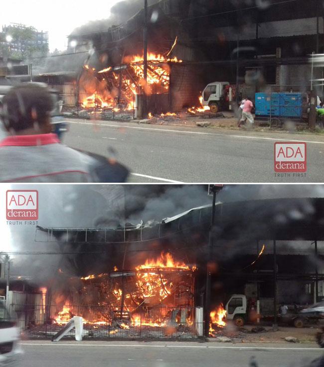 Fire breaks out at shop in Kottawa