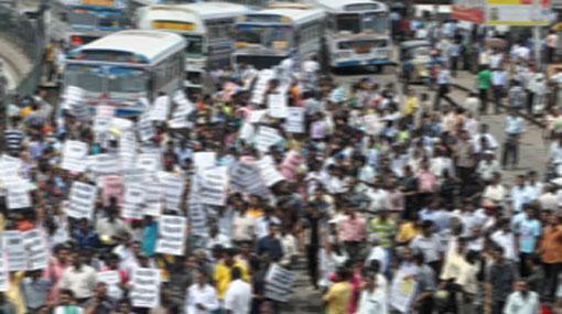 Police tear gas protesting university students  