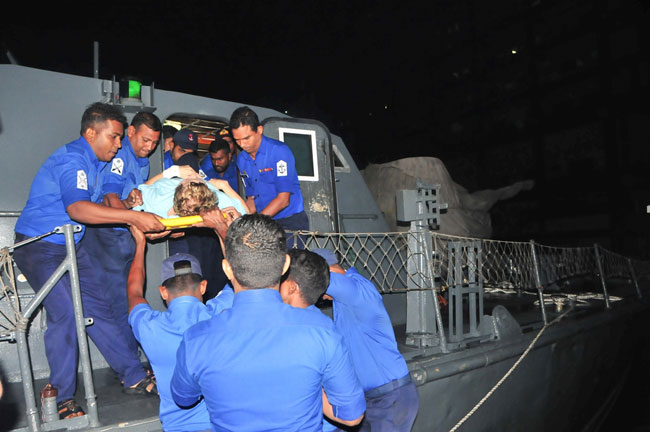 Navy helps transfer foreign patient ashore for treatment