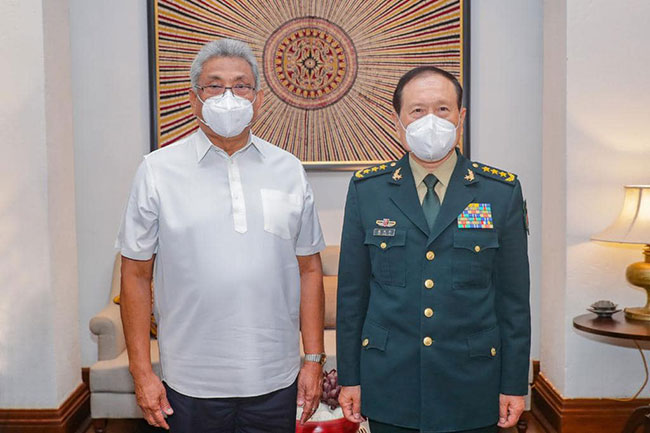 Chinese Defence Minister and President Rajapaksa hold talks