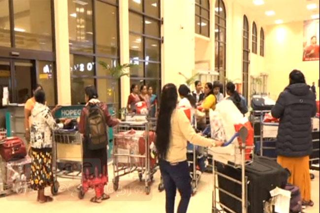 Over 60 Sri Lankans who lost jobs in Jordan return to island