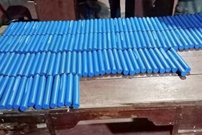 Suspect arrested with commercial explosives during search of a bus
