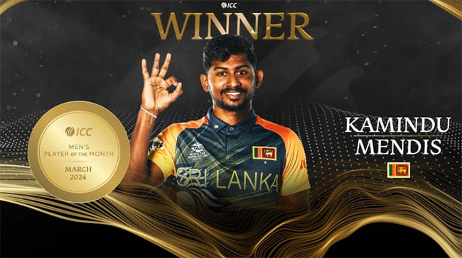 Kamindu Mendis named ICC Players of the Month