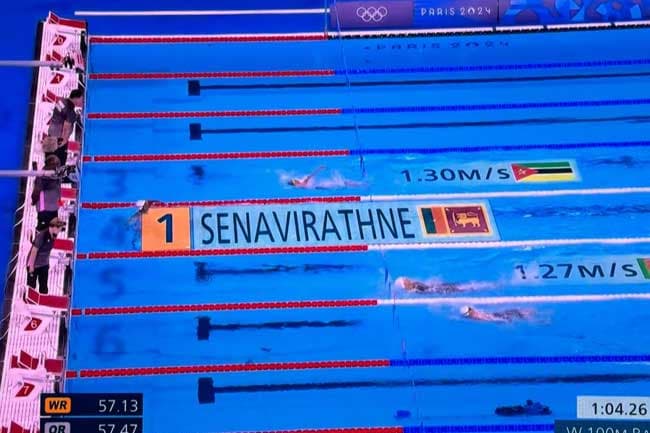   Sri Lanka’s Ganga Seneviratne places first in Paris Olympics heats