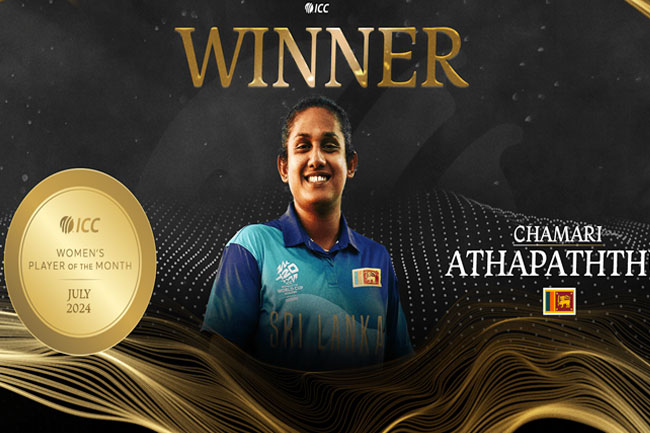 Chamari named ICC Women’s Player of the Month for July 2024