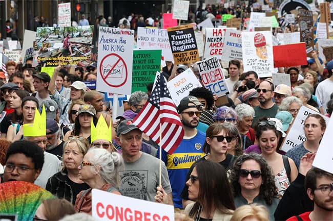 Thousands of protesters rally against Trump across US