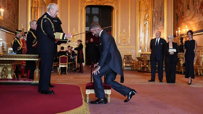 David Beckham knighted for services to sport and charity
