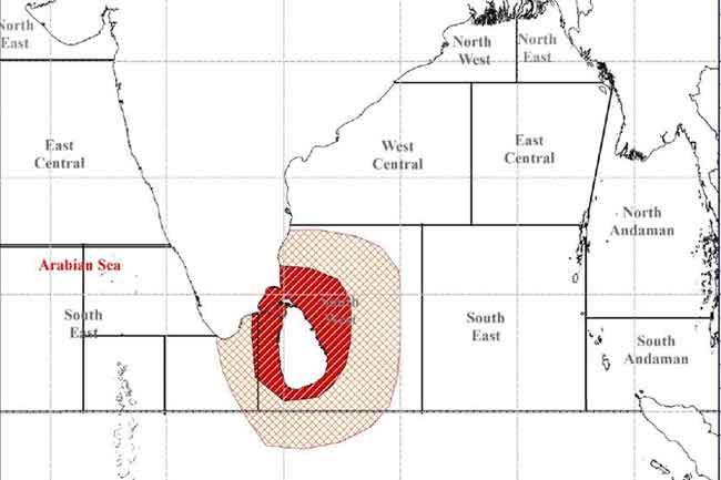 Heavy showers and strong winds to continue due to Cyclone “Ditwah” 