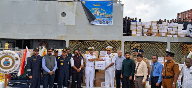 India’s INS Sukanya arrives in Trincomalee with more relief materials