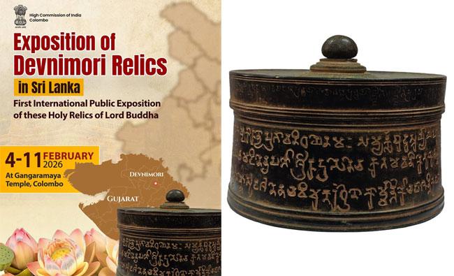 Exposition of sacred Devnimori Relics of Lord Buddha to begin at Gangaramaya