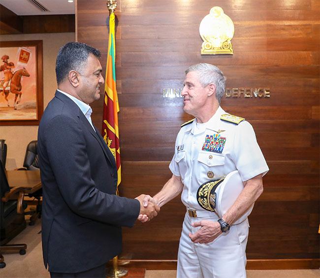 US Pacific Fleet Commander calls on Sri Lanka’s Defence Secretary, discuss maritime security 
