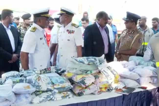 133kg of heroin worth over Rs. 3 billion found on seized fishing trawler off Dondra