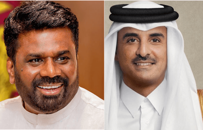 President Anura Kumara and Qatar Amir discuss regional developments and bilateral concerns