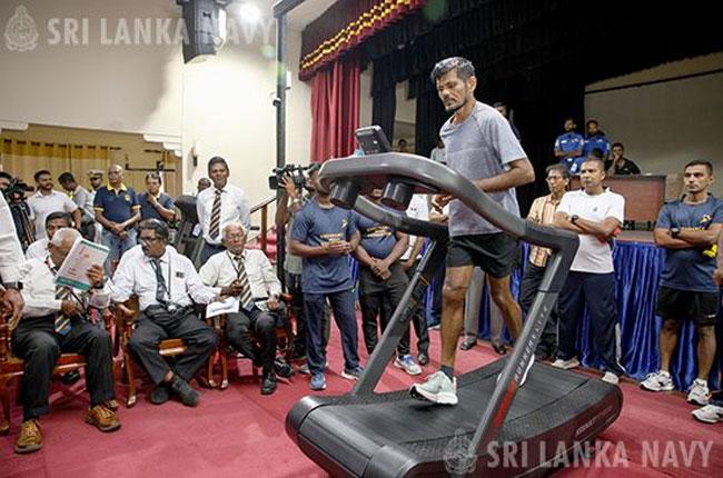 Rear Adm. Princely Liyanage completes 48-hour treadmill endurance, qualifies for three Guinness World Records