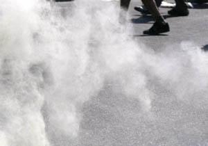 Jordanian police teargas striking Lankans
