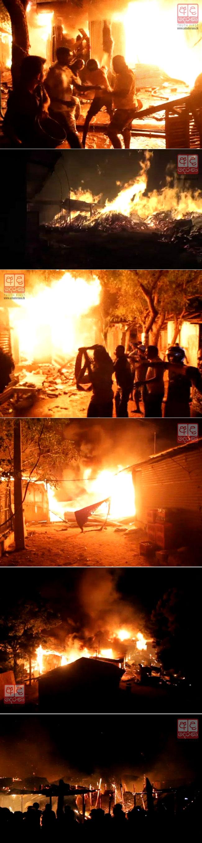 Over 100 shops destroyed by fire in Kilinochchi