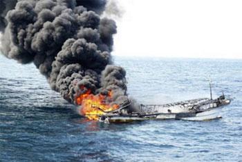 Five injured after boat catches fire 