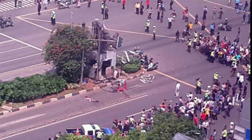 Blasts, exchanges of gunfire heard in Jakarta, Indonesia