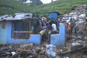Three dead, several missing due to landslide in Kotmale