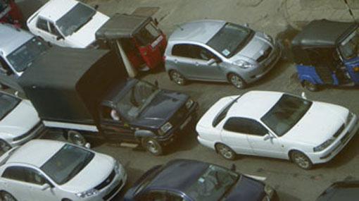 Traffic jam due to protest near UGC 