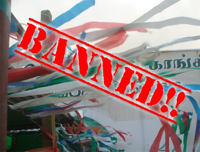 Polythene ban during election campaign activities