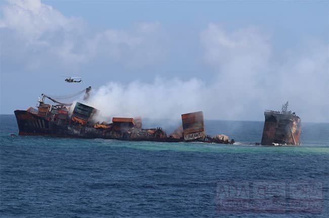 MV X-Press Pearl: towing operations halted as sinking part hits seabed