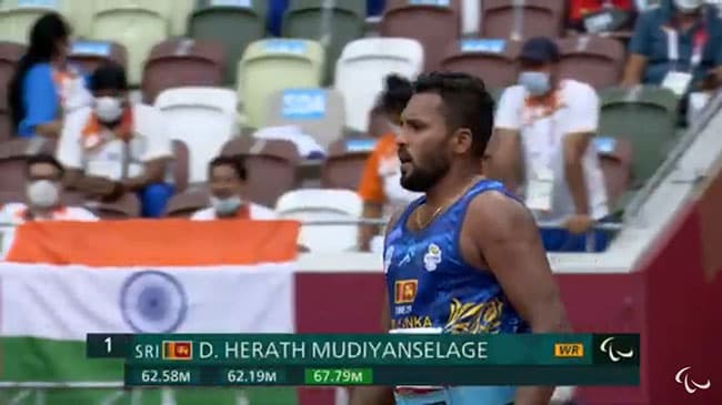 Sri Lanka’s Dinesh Priyantha sets new world record in Men’s Javelin Throw F46 