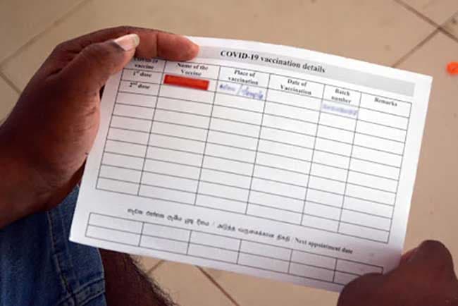 Vaccine cards will be mandatory from January 01 - minister
