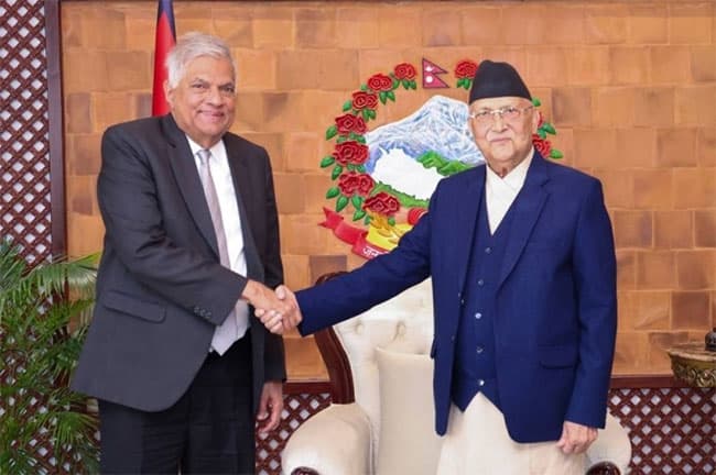 Former president Ranil meets Nepal’s prime minister