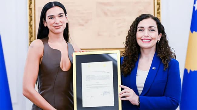 Dua Lipa granted Kosovo citizenship