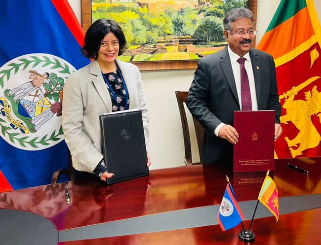 Sri Lanka establishes diplomatic relations with Belize