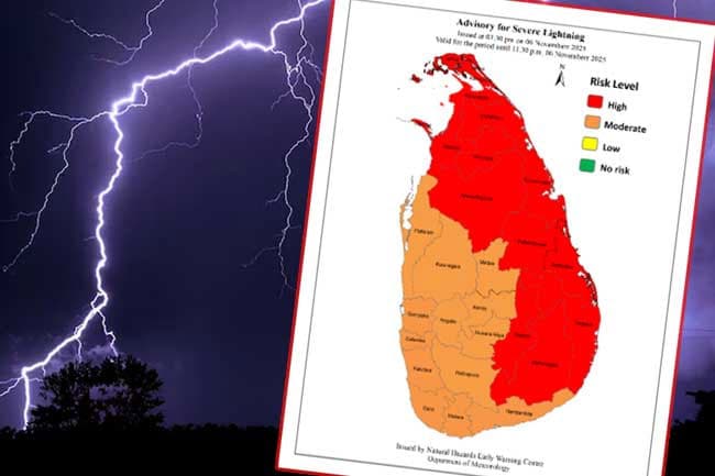 Advisory issued for severe lightening