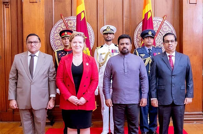 Five new foreign envoys present credentials to President Dissanayake