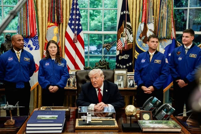 Trump welcomes Artemis II astronauts to Oval Office and fields questions on Iran, Comey and UFOs