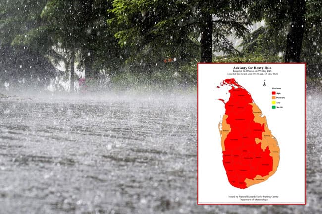 Weather advisory issued for heavy rainfall in several areas