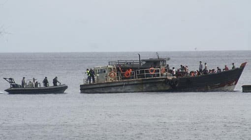Two boats carrying 108 intercepted off Australia