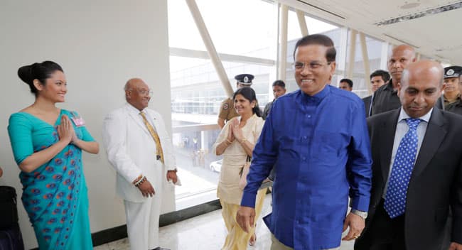 President Sirisena leaves for Beijing 