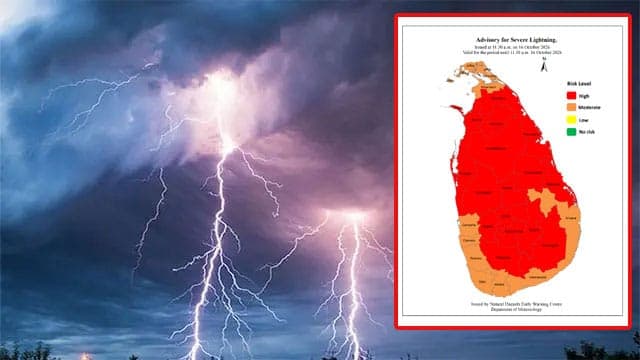 Advisory issued for severe lightning