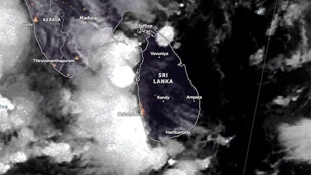 Heavy rainfall expected as low-pressure system develops near Sri Lanka
